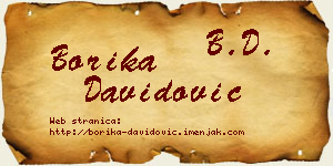 Borika Davidović vizit kartica